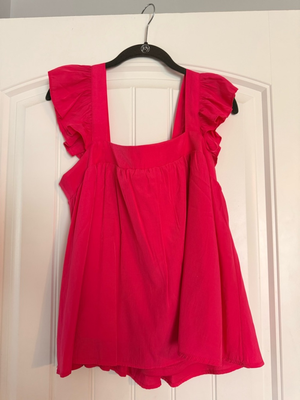Vici Fuchsia Ruffle Sleeve Square Neck Tank Top